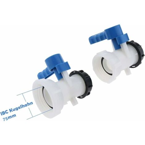 Vanne Pour Cuve IBC 1000L DN40 62 Mm – Robinet De Vidange Plastique, Adaptateur Universel Pour Récupérateur Eau De Pluie