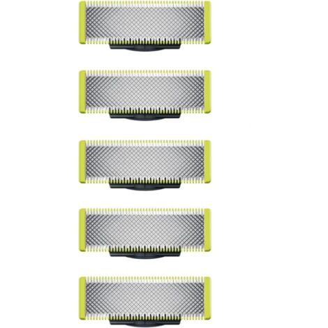Ahlsen Applicable à Philips OneBlade  - Lames de rechange, pour rasoir/tondeuse électrique OneBlade, acier inoxydable robuste, taille, stylisation et rasage, lot de 5