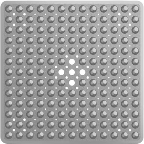 Tapis De Bain Carré Antidérapant à Ventouses – 115 Ventouses Puissantes, Drainage Optimisé, Massage Pieds, Lavable Machine – PVC Antibactérien Sans Latex