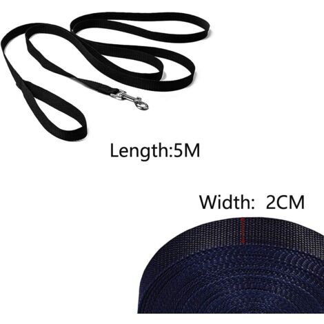 Ahlsen Longe pour Chien 5m Noir, Laisse de Dressage pour Chien, Laisse Longue pour Chien de Petites à Grandes Taille