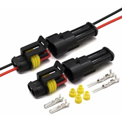 VEUWOLM Kit 300 Pièces Connecteurs Étanches Auto/Moto - 1/2/3/4 Broches Imperméables Pour Câblage Électrique