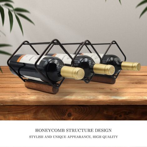 YunNasi Range Bouteilles Empilable Pour Table Porte Bouteilles Étagère