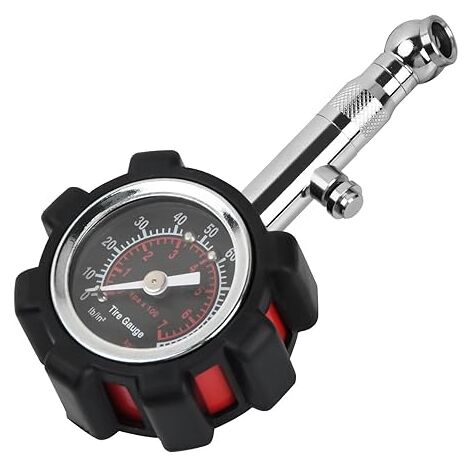 Manomètre Pression Pneus ATsafepro - Jauge Mécanique 60 PSI / 4 Bar, Grand Cadran Lumineux, Précision ANSI | Pour Voiture, Moto, Camion