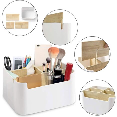 AHLSEN Organiseur De Bureau à 4 Compartiments En Bambou Avec Porte Stylo Boite De Rangement Multifonctionnelle Organisateur De Bureau Pour Stylos Cosmetiques Smartphones Petits Objets 87542455 AHLSEN Organiseur De Bureau à 4 Compartiments En Bambou Avec Porte Stylo Boite De Rangement Multifonctionnelle Organisateur De Bureau Pour Stylos Cosmetiques Smartphones Petits Objets 87542455