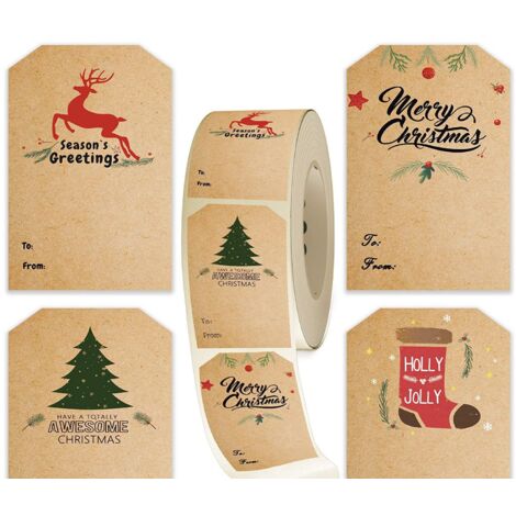 120 Autocollants Noël "Joyeux Noël" - 20 Feuilles, 60 Motifs - Pour Emballage Cadeaux, Décoration Fenêtre - 7