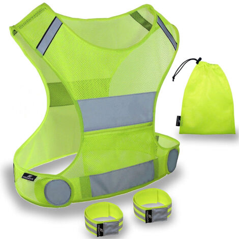 Gilet Cyclisme Réfléchissant SWAREY - LEDs Clignotantes - Sécurité Nuit - Télécommande Guidon - USB