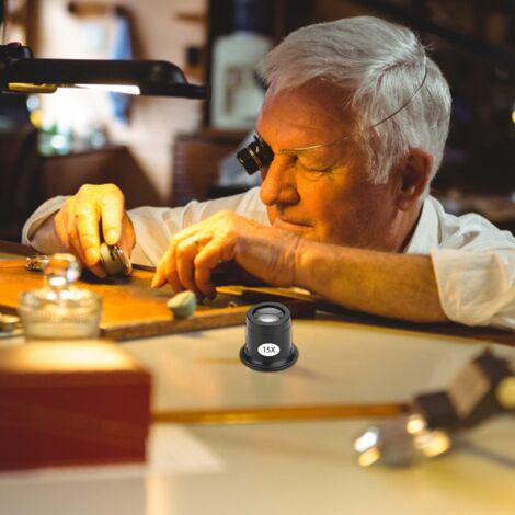 Loupe 8X/15X/23X bijoutier horloger avec lumière LED bandeau télescopique loupe lunettes lecture Loupes lunettes