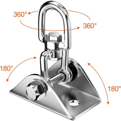 Crochet De Plafond Renforcé 400 Kg – Rotation 360°, En Acier Inoxydable, Pour Hamac, Sac De Frappe, Yoga