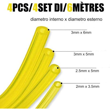 Tuyau à Essence 3 Mètres - Diamètre Intérieur 8 Mm, Extérieur 14 Mm - Caoutchouc Nitrile Renforcé Nylon - Pour Voiture, Tracteur, Petit Moteur