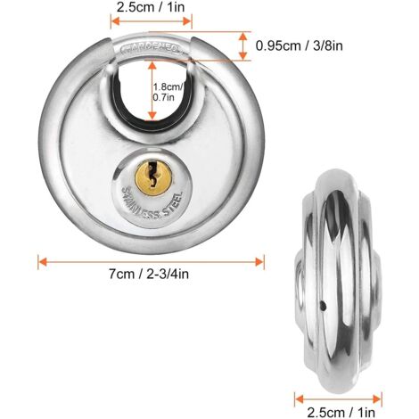 Cadenas à Combinaison 4 Chiffres Acier Inoxydable 70mm – Antivol Résistant Aux Intempéries Pour Portail, Garage, Valise