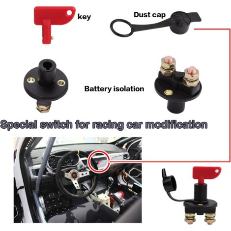 Lot De 2 Interrupteurs Coupe-Batterie 12V/24V - Isolateur Puissance Avec Clés Et Couvercle Étanche