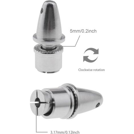 2 Spinners Avion RC QUARKZMAN - Adaptateur Hélice 4mm/6mm Pour Moteurs