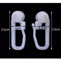 100 Clips Rideau Roulant Create Idea - Plastique Blanc, Pour Rails Type Piste, 25x10 Mm