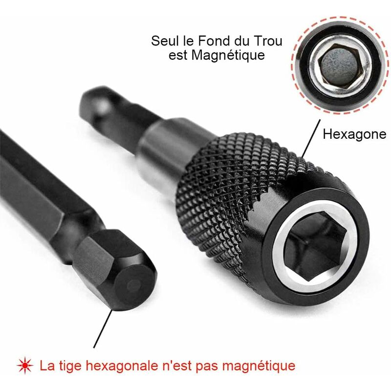 ArtisanShow 6PCS 60-300mm 1/4" Hex Shank Magnetic Impact Screwdriver Bit Holder, Hex Shank Quick