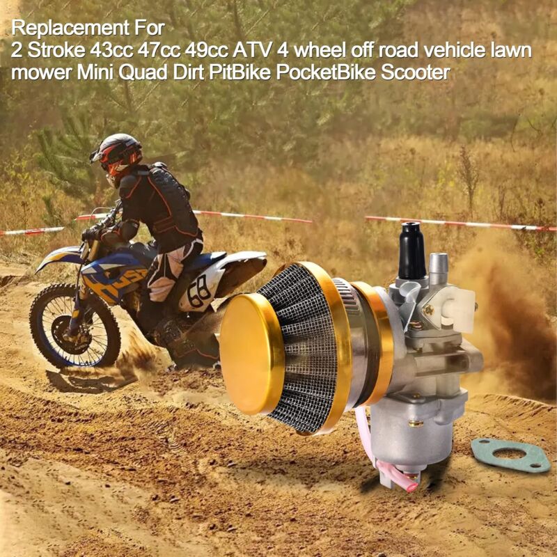 Carburatore WOOSTAR 19mm Per Moto 2 Tempi 47cc/49cc Con Filtro Aria - Oro - Foto 12