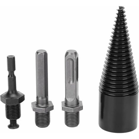 45 Steel Material, Hex Shank Wood Crusher, Firlar Log Splitter Drill Bit, Chisea Hand Tool (1/4)