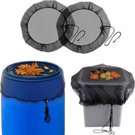 Piece of rain barrel net, rain barrel protection net with drawstring, adjustable rain net, protection against mosquitoes and leaves, 80 cm