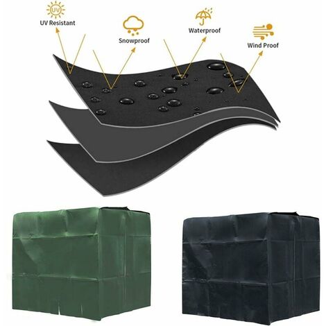 Water Tank Cover, IBC Tank Cover for 1000L Tank, Water Tank Container Protective Cover, Dustproof, UV Resistant, Rainproof, 120x100x116cm (Green)