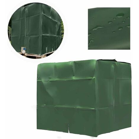 Water Tank Cover, IBC Tank Cover for 1000L Tank, Water Tank Container Protective Cover, Dustproof, UV Resistant, Rainproof, 120x100x116cm (Green)