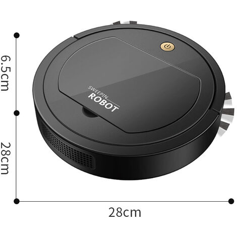 Robot Vacuum Cleaner, Powerful Robot Vacuum Cleaner, Anti-Collection, Anti-Drop, Multi-Mode, Household/Pet Hair/Dust/Floor Cleaning, Quiet (Black)