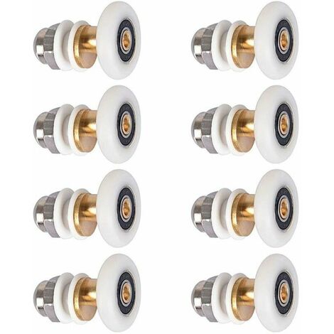 Shower Door Roller Sliding Door Rollers Shower Cubicle Door Rollers Replacement Wheel for Wheel Diameter 27mm Pack of 8 (1/5)