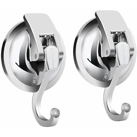 Set of 2 Powerful Vacuum Suction Cup Hooks Tea Towel Holder Bathroom Wall Suction Cup Suction Cup Hooks for Kitchen Tea Towel Shower Window Glass