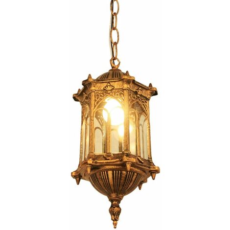 Outdoor hanging lamp with chain pendant, ceiling lantern, balcony, terrace, garden, waterproof hanging lamp, ceiling light, chandelier, Christmas decorations, gift