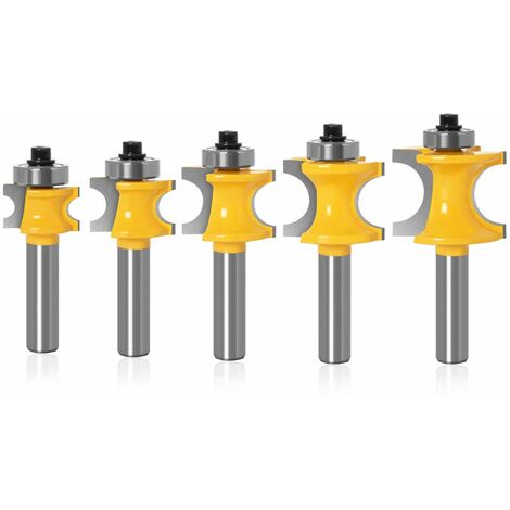 LAVIE 1 PC 12mm 1/2 Shank Bullnose Half Round Bit Endmill Router Bits Wood 2 Flute Bearing Woodworking Tool Milling Cutter 03008