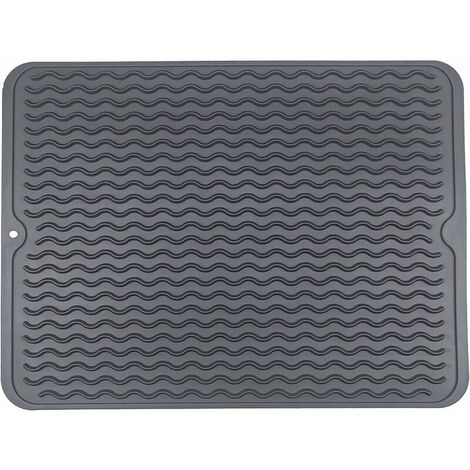 Kitchen Drying Mat Dish Drying Mat Eco-Friendly Silicone Drying Mat Heat Resistant Non-Slip Dishwasher Safe 40x30cm (1/5)