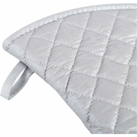 Oven Gloves, Waterproof Silver Plated Cloth Gloves, Double Sided Non-Slip Heat Resistant Oven Gloves for Grilling/Cooking/Baking/BBQ, 1 Pair Silver