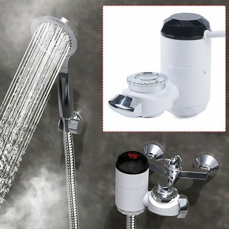 LED Electric Tankless Water Heater Faucet Bathroom Kitchen Connection Instant Hot 3000W