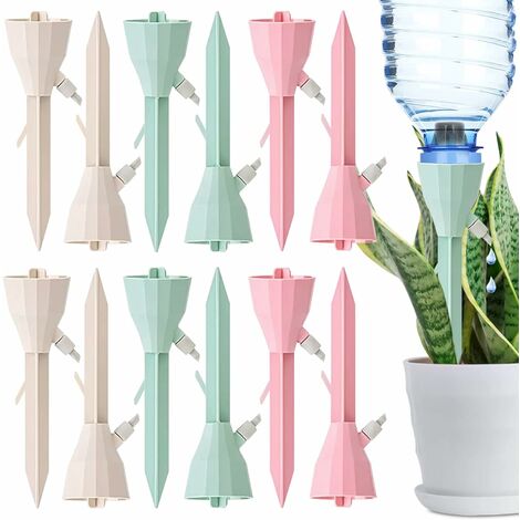 Drip Irrigation, 12 Drip Bottle Plant Watering Tips with Control Valves, Automatic Watering Drippers for Plants Garden Home Cisea
