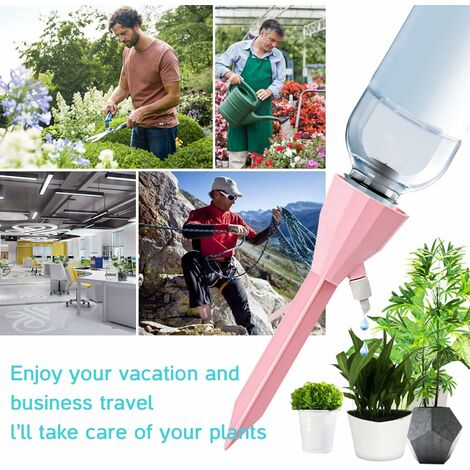 Drip Irrigation, 12 Drip Bottle Plant Watering Tips with Control Valves, Automatic Watering Drippers for Plants Garden Home Cisea