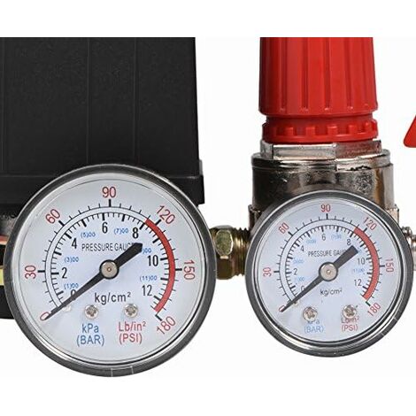 3000L/min 0.05-1.2MPa small air compressor pressure switch control with safety valve and pressure regulator gauges