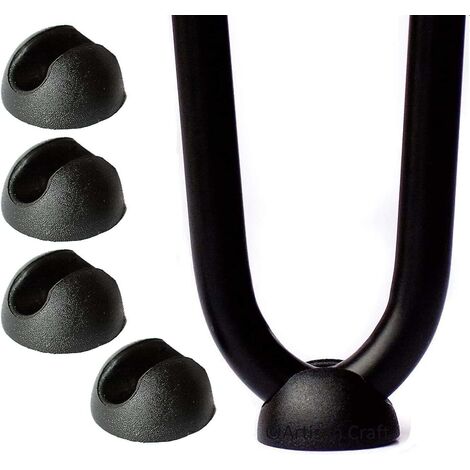 Pack of 10 Silicone Hairpin Furniture Leg Protectors - Black 10mm (1/5)