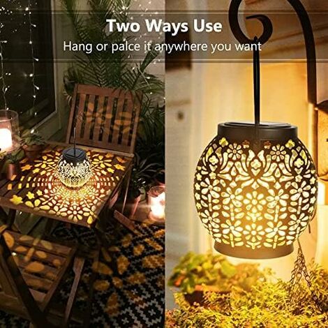 Solar Hanging Lantern LED Lights Yard Patio Garden Lamp Outdoor Decor Waterproof - View #2