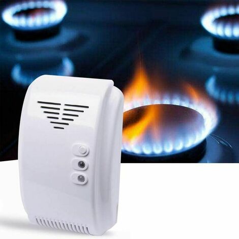 Gas Detector, 12V Gas Detector Sensor Alarm Propane Butane LPG Natural Motorhome Motorhome Van，White