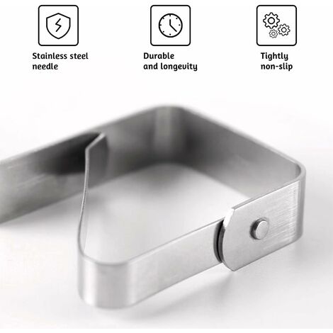 Stainless Steel Tablecloth Clips, 12 Pack Adjustable Tablecloth Clips, Non-Slip Tablecloth Clips for Garden, Kitchen, Home, Restaurant, Picnic, Party, Wedding