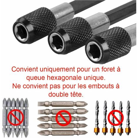 3pcs 6.35mm Hex Shank Magnetic Screwdriver Bit Holder Socket Screwdriver Bits for Quick Release Rod Length 60mm Chisea