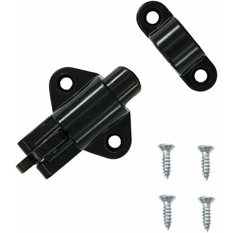 Door Bolt Pack of 2 Door Bolts Automatic Gate Lock Exterior Door Lock Window Bolt Spring Latch Black Aluminum Door Bolt with Screws KoleZy