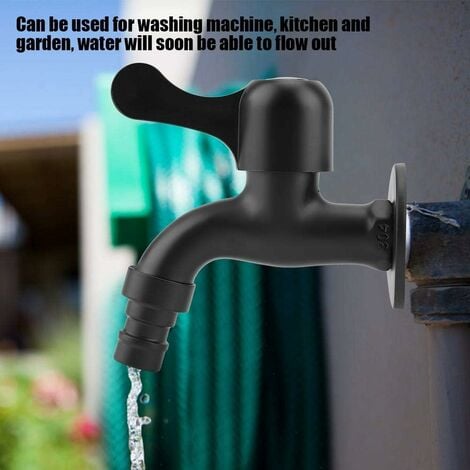 Outdoor Faucet 304 Stainless Steel Black Wall Mounted Faucet Garden Faucet for Bathroom(1)