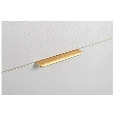Set of 5 Gold Furniture Handles, Gold Kitchen Furniture Handle - Gold Profile Handle, Drawer Handle, Brushed Brass, Aluminum Alloy, Center Distance 128mm, Length 150mm