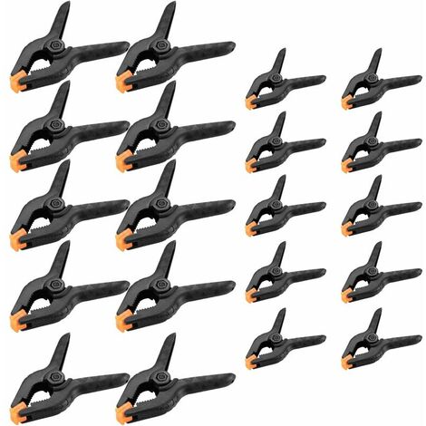 Set of 20 Spring Clamps, DIY Tool Clamps, Plier Clamps, Gripping Clamps for Wood Photography Workshop - 2"/3" (1/5)
