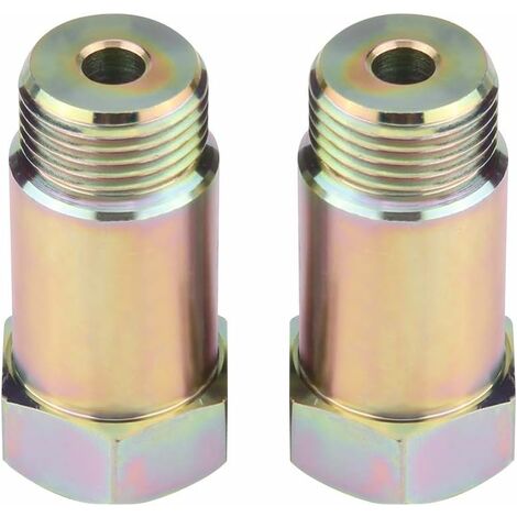 2pcs Universal O2 Oxygen Sensor Adapter Spacer Extender Bungs Yellow for Exhaust Systems 45mm M18 x 1.5 (1/5)