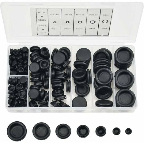 170 pieces rubber plugs, 7 sizes rubber grommets hole plugs with organizer case, electrical wire ring seal kit for car water pipe pump