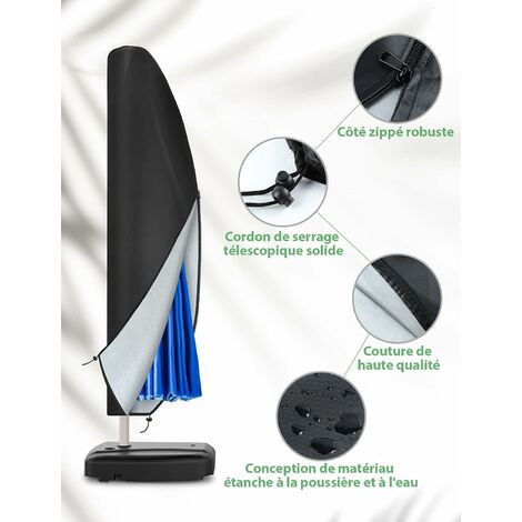 Water, wind, UV and tear-resistant parasol cover made of 210D Oxford fabric, extra large, with zip, 280 cm: 30 x 81 x 45 cm