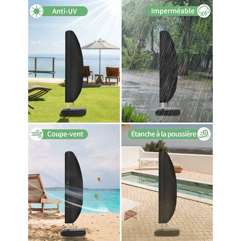 Water, wind, UV and tear-resistant parasol cover made of 210D Oxford fabric, extra large, with zip, 280 cm: 30 x 81 x 45 cm