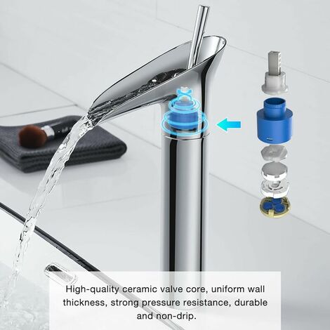 Bathroom Faucet, Waterfall Bathroom Faucet, Single Lever Sink, Chrome, Retro Single Lever Bathroom Mixer Tap, Brass Basin Faucet, Hand Sink Faucet, Basin Faucet