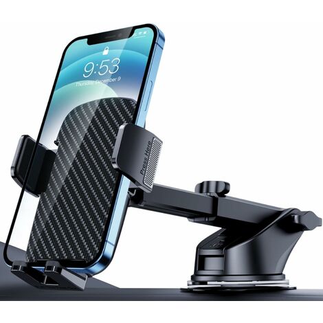 Car Phone Holder [Military Suction Cup] Car Phone Holder [Super Stable] 360° Rotating Suction Cup for Dashboard and Windshield, Universal Car GPS for iPhone and Android Smartphones (1/5)