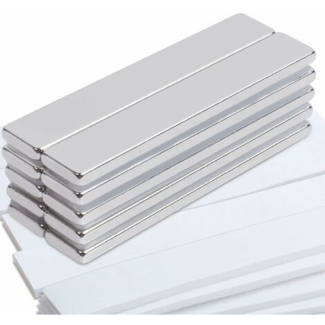 50x10x2mm Strong Neodymium Magnet, 10pcs Rectangular Decorative Magnets Self Adhesive Magnets for Fridge Whiteboard Office (1/5)